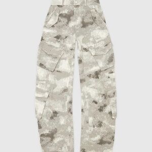 Gray high waisted camp cargo pants